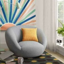 Round Swivel Gray Fabric Chair Target Room Essentials 