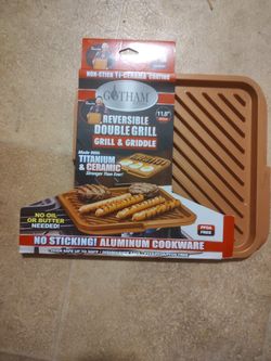 Gotham Steel Indoor Reversible Grill And Griddle Pan