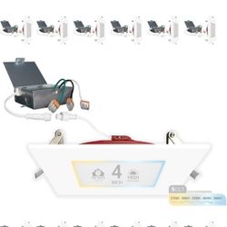 NUWATT 12 Pack, 4 Inch 2 HOUR FIRE RATED LED Recessed Light, 5CCT 2700K/3000K/3500K/4000K/5000K Selectable, 900 Lumen, Dimmable, IC Rated, Square Ultr