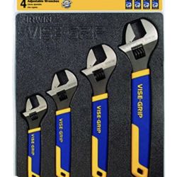 IRWIN VISE-GRIP Adjustable Wrench Set, SAE/MM, 4-Piece 