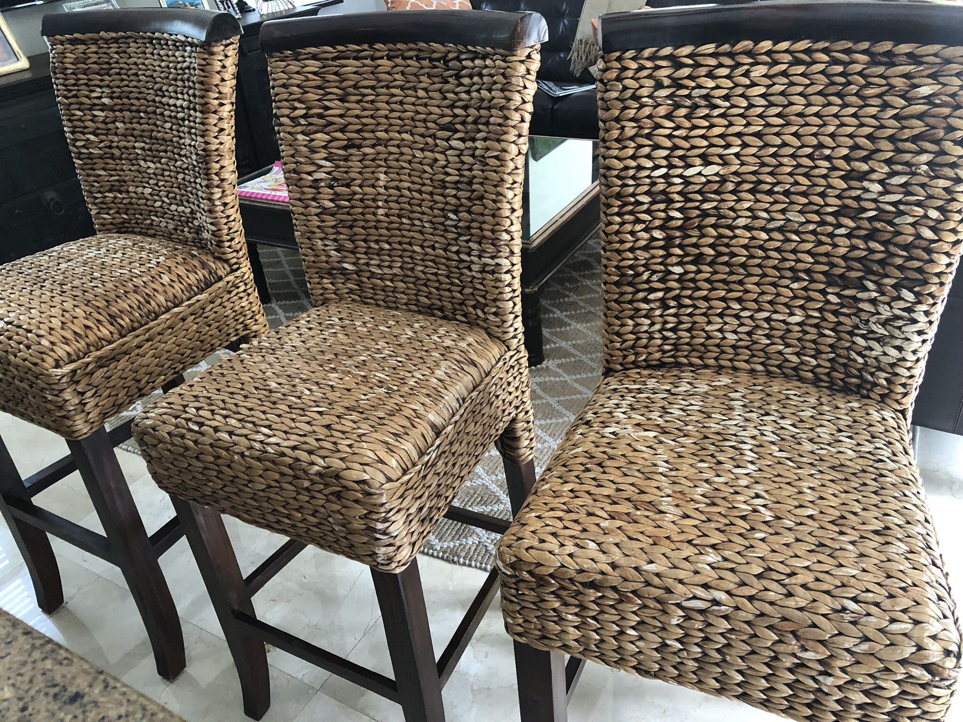 Banana Leaf Bar Stools - Set of 3