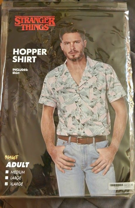 Stranger Things -Hopper Costume Hopper Button Down Shirt
