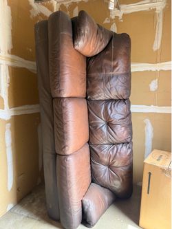 brown leather couch