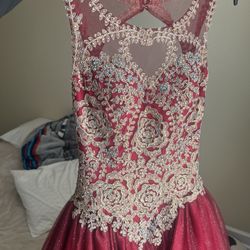 Quinceañera Dress + Doll – Burgundy / Wine Red – Worn Once 