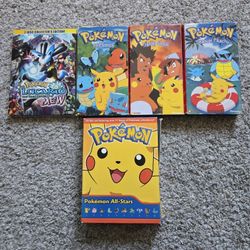 Pokémon DVD & VHS Collection Lot – Lucario and the Mystery of Mew + All Stars 10 Disc Set + Pikachu