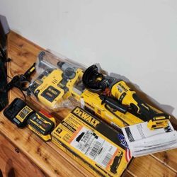 Dewalt 20V 1" SDS rotary hammer+HEPA filter, sawzall, 60V grinder, 'Flexvolt' battery, charger