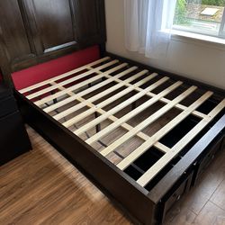 Full bed frame + Ikea desk