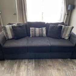 Sofa!  Blue - Red Pillows Included - $80 OBO