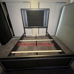 Queen Bed Frame With LED Light Up