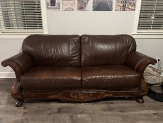 Large Real Leather Sofa