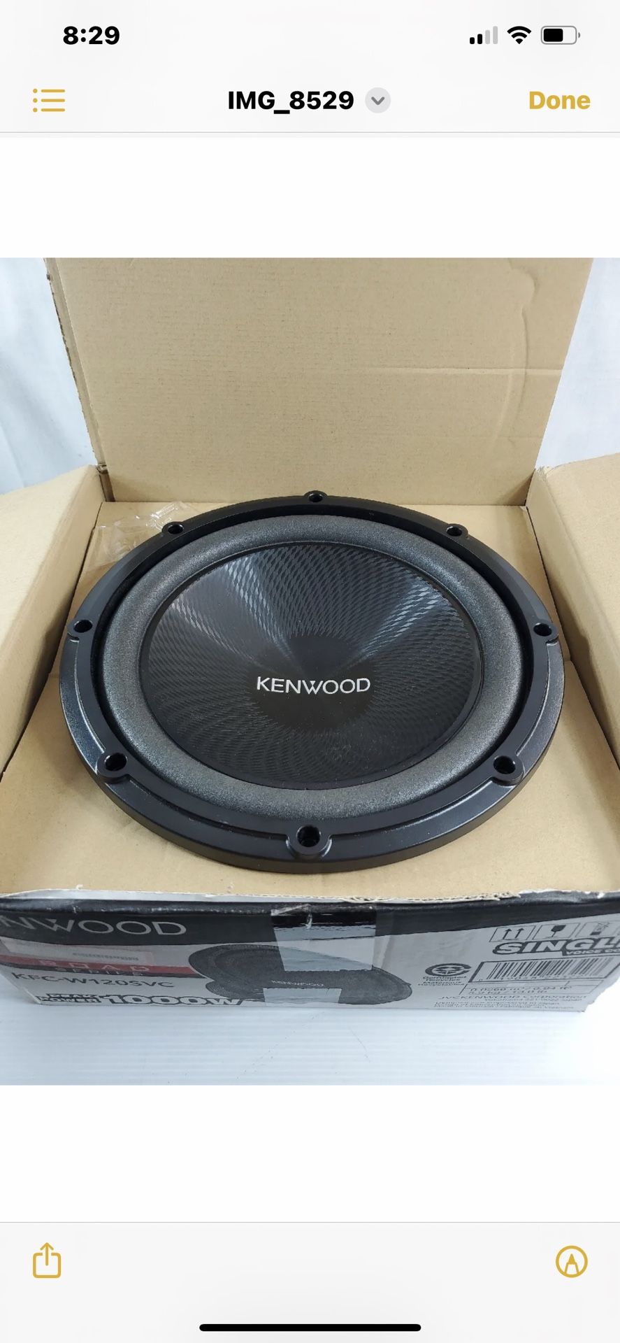 Kenwood KFC W120SVC 250W RMS 12 Single Voice Coil Ohm