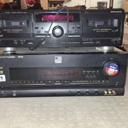 Harmon Stereo Receiver And Dual Cassette Tape Deck