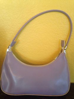 Purple leather hand bag