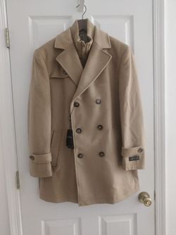 Men's Pea Coat By Ralph Lauren Camel Color