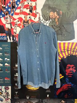 90s Vintage Polo Denim Longsleeve Made in Japan Sz100(M/L)
