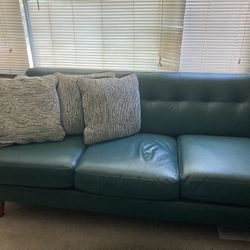 Couch 80" Teal 1 Year Old $250.0"