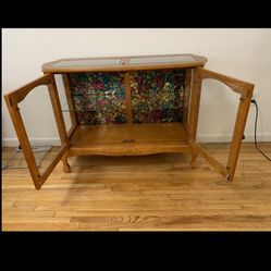 Antique Elegant Glass Cabinet Solid Wood  40x29x13