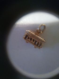 14k cable car charm