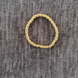 Bracelet Gold Beads with Crystal Accent 