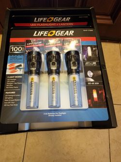 Life Gear LED flaslight + lantern 3pack. 5 modes