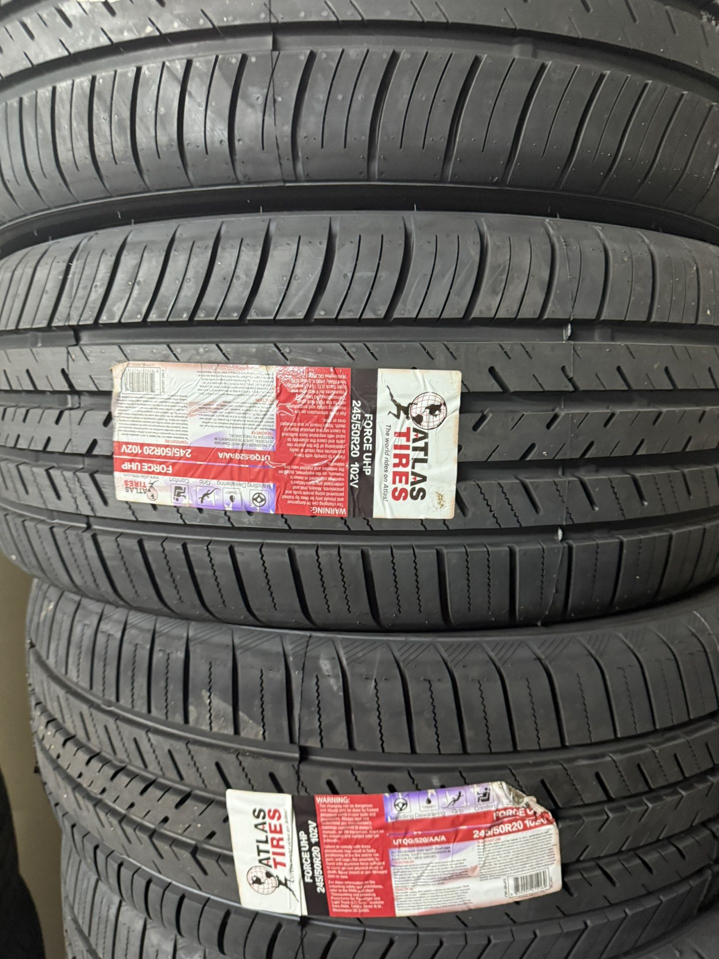 BRAND NEW TIRES 245/50r20 ATLAS FOR SALE SET OF 4 TIRES $469 WITH INSTALLATION AND BALANCING