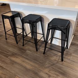 3 Metal Barstools