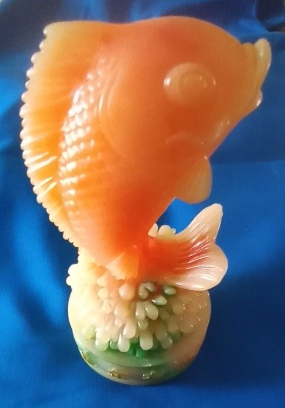 Jadeite Koi Fish Statuette