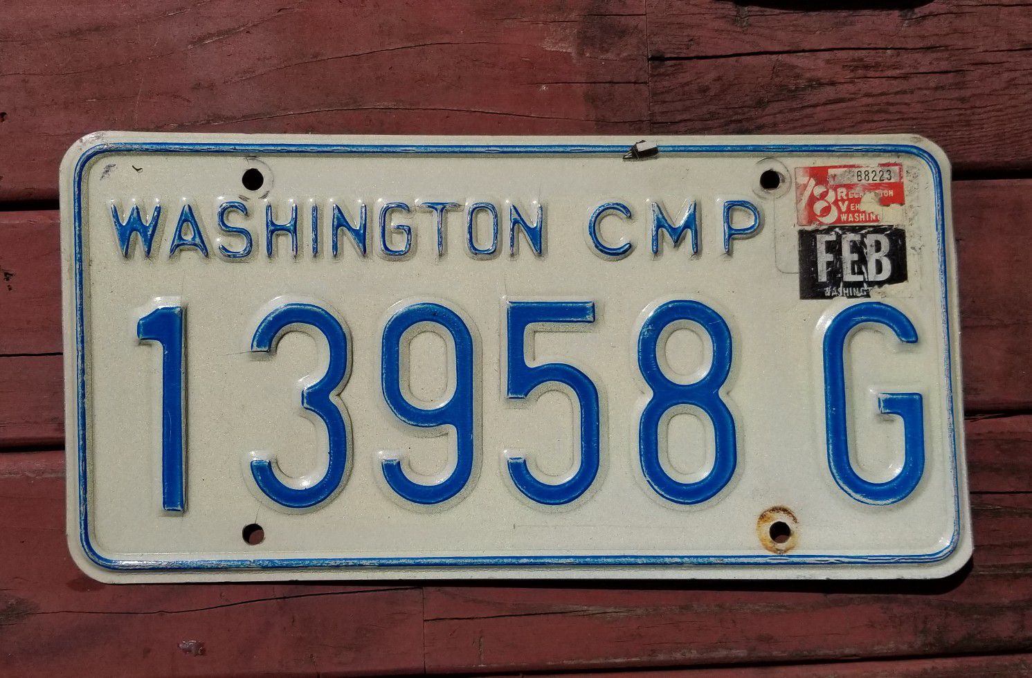 Vintage Washington Camper License plate