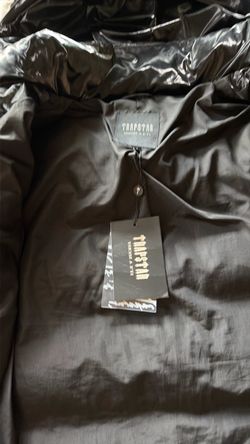 Black Glossy Trapstar Puffer Jacket with Hood