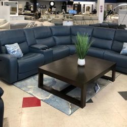 Genuine Leather Power Reclining Sectional