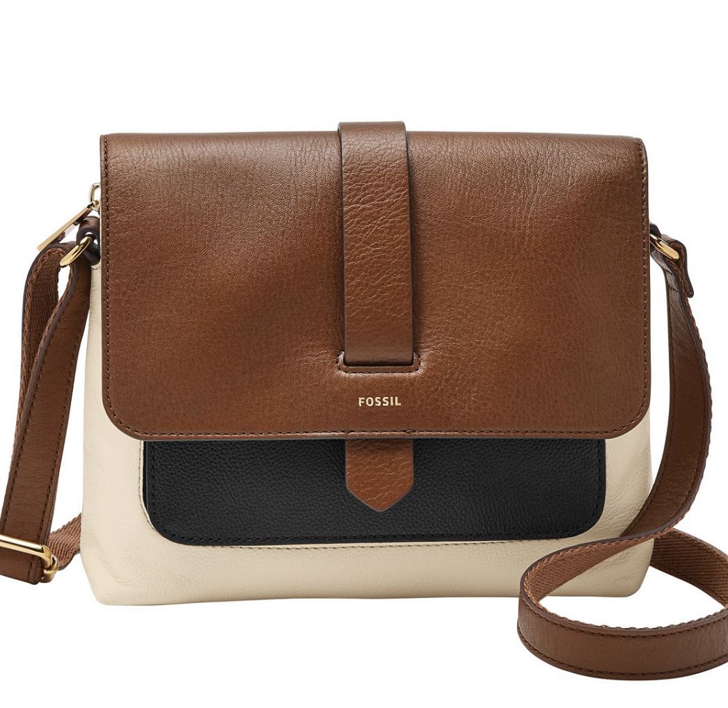 Fossil Kinley Colorblock Leather Small Crossbody Bag NWOT