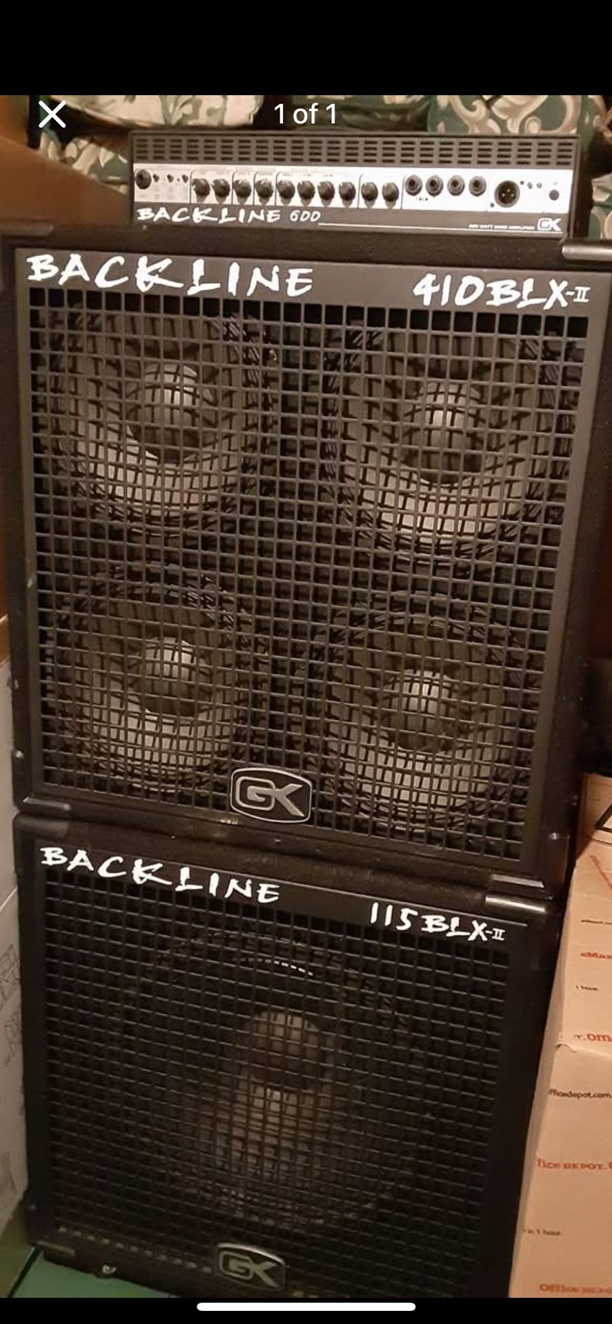 2 Bass Guitar Speakers,, Amp Needs Work, 1 Speaker Need New Plug