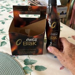 Coca Cola Black 4 Pack Cardboard  Box With One Bottle Of Soda 