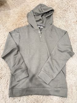 Brand New Gray Textured Pullover Hoodie