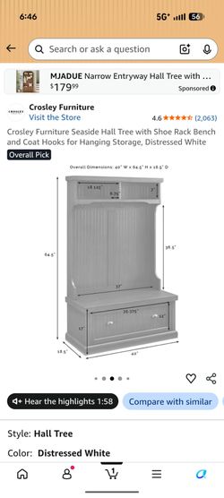 Hall tree with storage