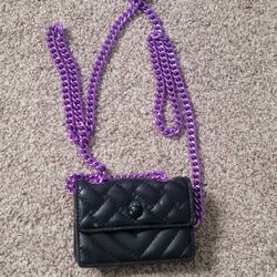 Kurt Geiger London Small Crossbody Bag w/purple metal chain
