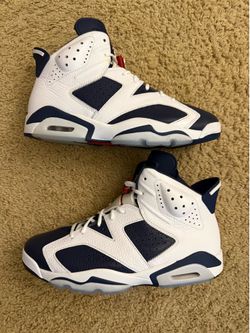 Size 13 (Pre owned, no box, has some damage on the tongue of the right shoe) - 2024 Air Jordan 6 Olympic