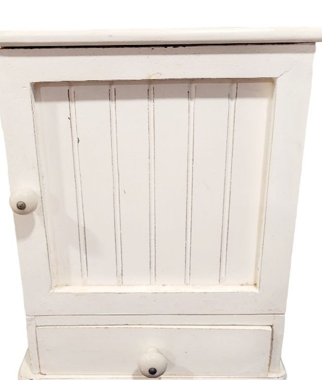 Apothecary / Jewelry Cabinet , Wall or Free Standing  Rustic white 