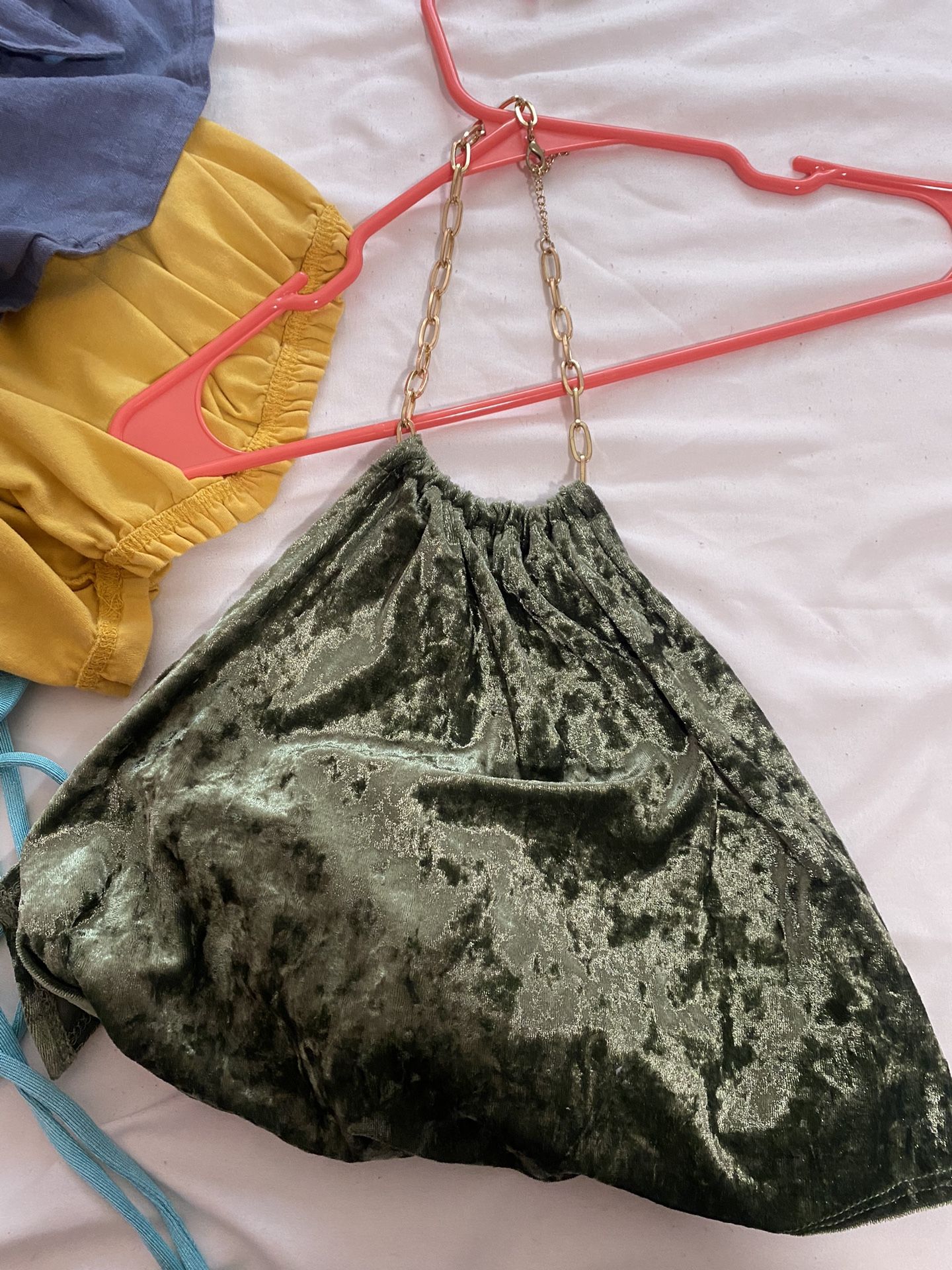 Green Halter Top Gold Strap 