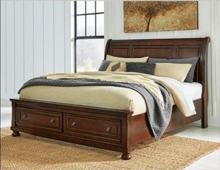 Ashley furniture bed with dresser and mirror