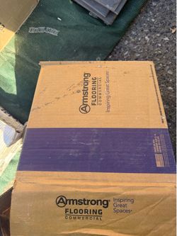 7 Boxes Armstrong Commercial Flooring Tile – 5 White, 1 Gray – New/Unused