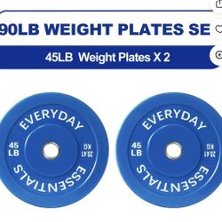45x2 Gym Rubber Weight Plates 