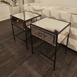 West Elm Mirrored Nightstands 