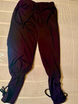 Black Jogger Pants with Tie Ankles
