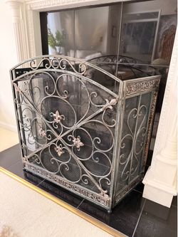 Decorative Wrought Iron Fireplace Screen
