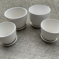 white ceramic pot planter X4 