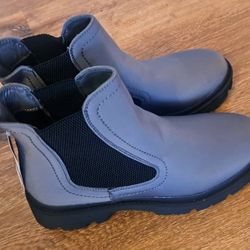 JABASIC Women's Chelsea Boots Low Heel Elastic Ankle (10 Blk/Grey New