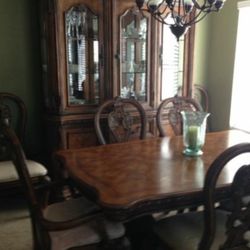 Beautiful Formal Dining Room Set with 8 Chairs and China Hutch