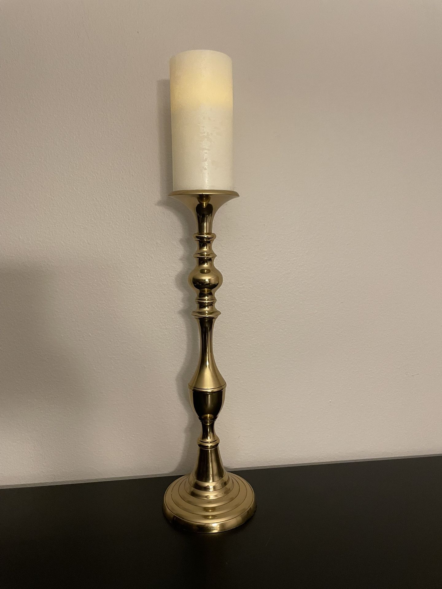 Gold Candle Holder with LED Wax Candle