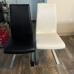 Chair/ Dining Table Chair/ Black And white Chair/ Leather Chair